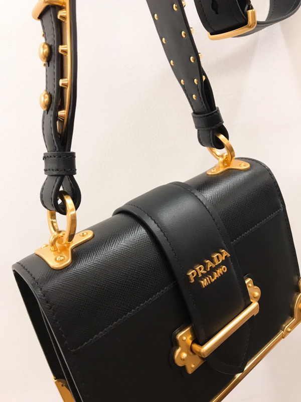 Pra*a cahier leather shoulder bag