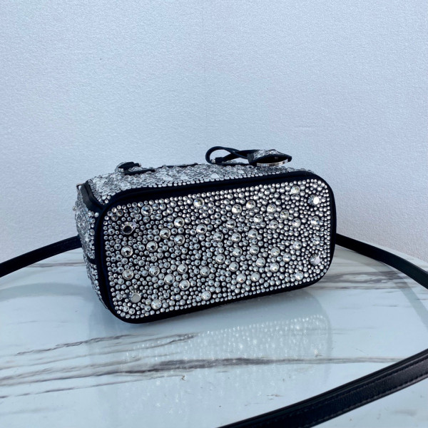Pra*a galleria satin mini-bag with crystals