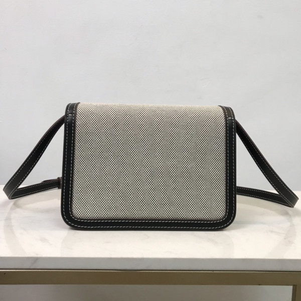 B**rry two-tone canvas and leather tb bag