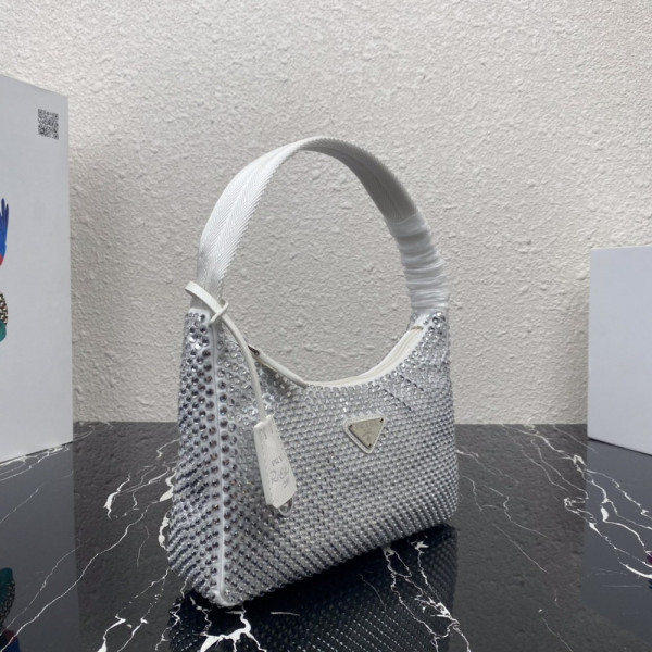Pra*a satin mini-bag with artificial crystals