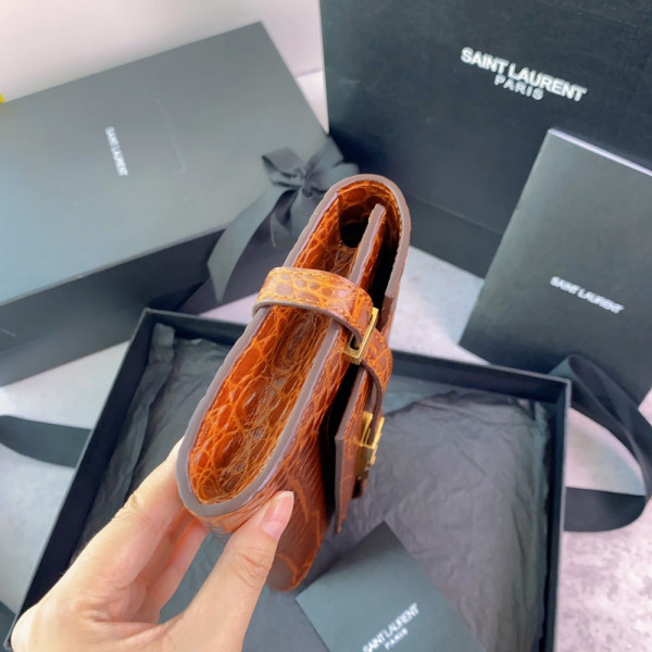 Y*L manhattan clutch in crocodile-embossed leather