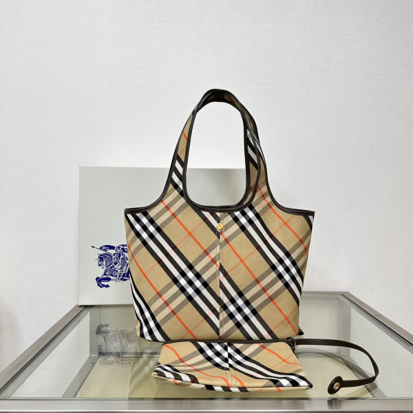 B**rry medium check tote bag-41*14*26cm