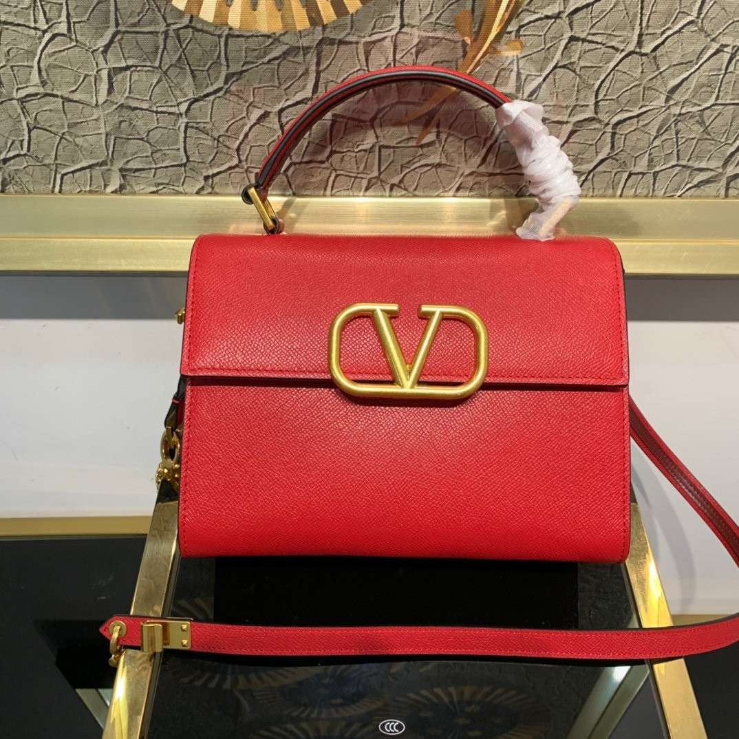 VALENTINO SMALL VSLING GRAINY CALFSKIN HANDBAG